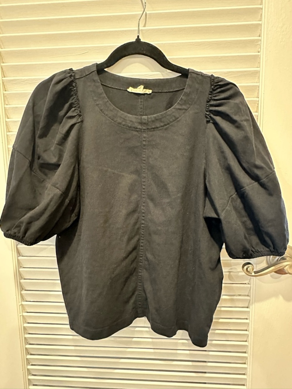 Madewell Black Puff-Sleeve Blouse